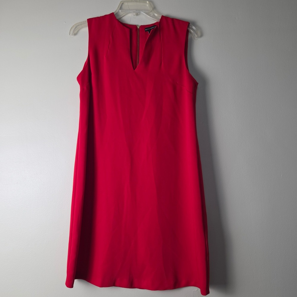 Mercer & Madison Red Sleeveless V-Neck Shift Dress Size 4 Mini Career Cocktail